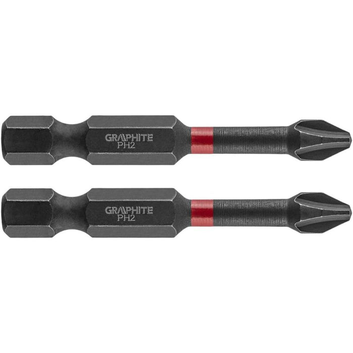 Topex 56h519 inserti ad impatto o ph2 x 50 mm, 2 pz ds