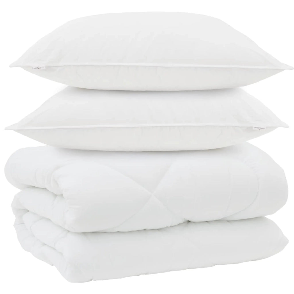 Duvet Invernale con cuscino 3 pcs Bianco Microfibra 3377863