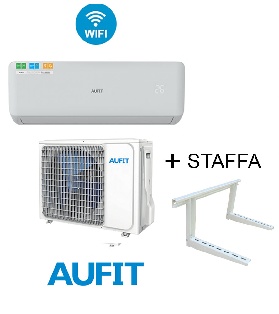 Climatizzatore AUFIT Freedom 9000 BTU + Staffa Di Montaggio Condizionatore Inverter R32 Monosplit WIFI