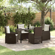 Set da Pranzo per Giardino 5 pcs Marrone polyrattan 3380948