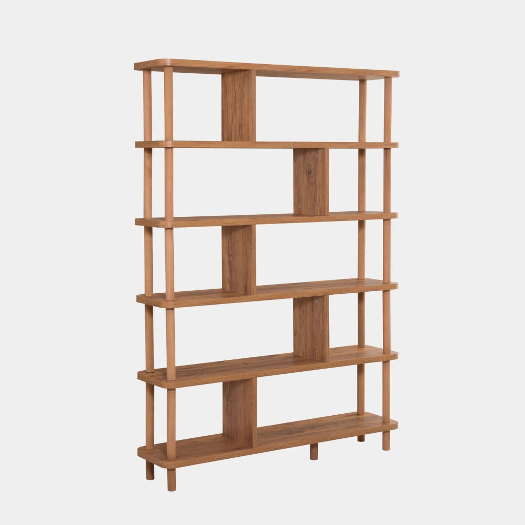 Libreria in legno "Meta" - 120 x 28 x 168 cm - Marrone