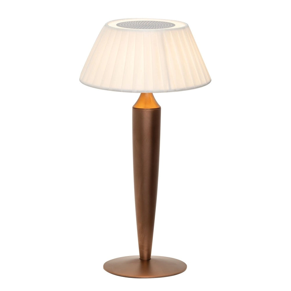 Lampada da Tavolo Ricaricabile Flaminia Zafferano Led Touch - Design Classico Senza Fili Bronzo