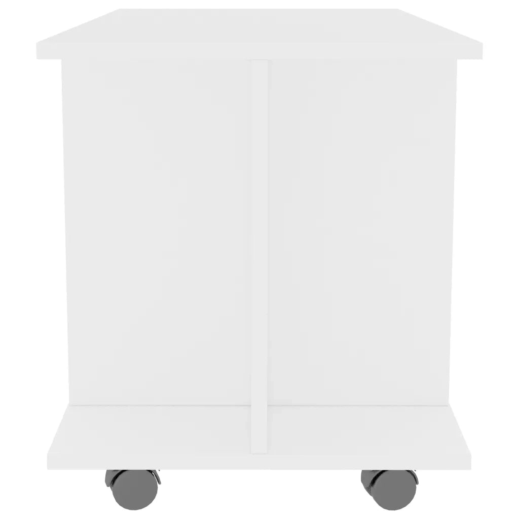 Mobile TV con Ruote Bianco 80x40x40 cm in Truciolato