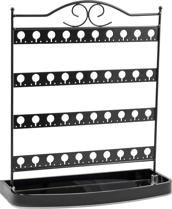 Orecchini Decorativi Organizzatore Display Supporto di Ripostiglio (nero, base a specchio)