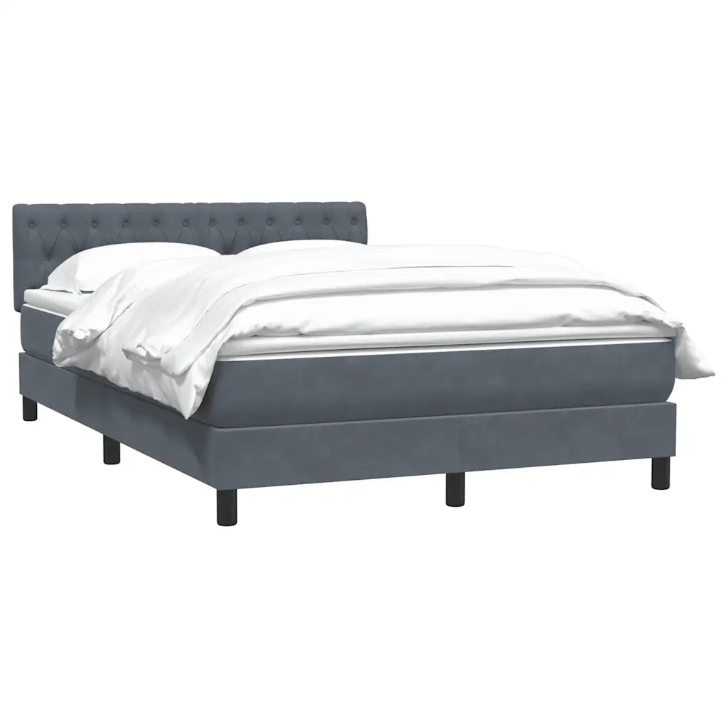 vidaXL Giroletto a Molle con Materasso Grigio Scuro 160x210 cm Velluto
