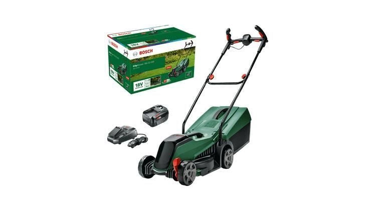 Bosch 06008B9A07 CityMower Tagliaerba a spinta Batteria 18 V 4 Ah 32 cm larghezza di taglio 300 m² 9,4 Kg colore Nero Verde