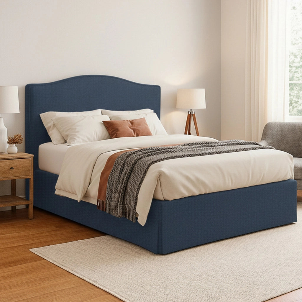 Blyth, Letto Piazza e Mezza Sfoderabile Made in Italy, blu