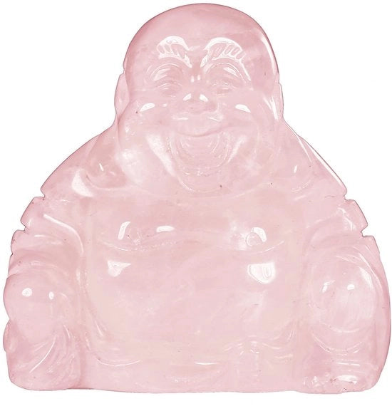 Rossoquartz Gesneden Edelsteen Beeld di un Buddha Sorridente, Cristalli Curativi Talismano di Buon Fortuna Buddha Maitreya Beffati per Feng Shui Scultura Decorativa Portafortuna