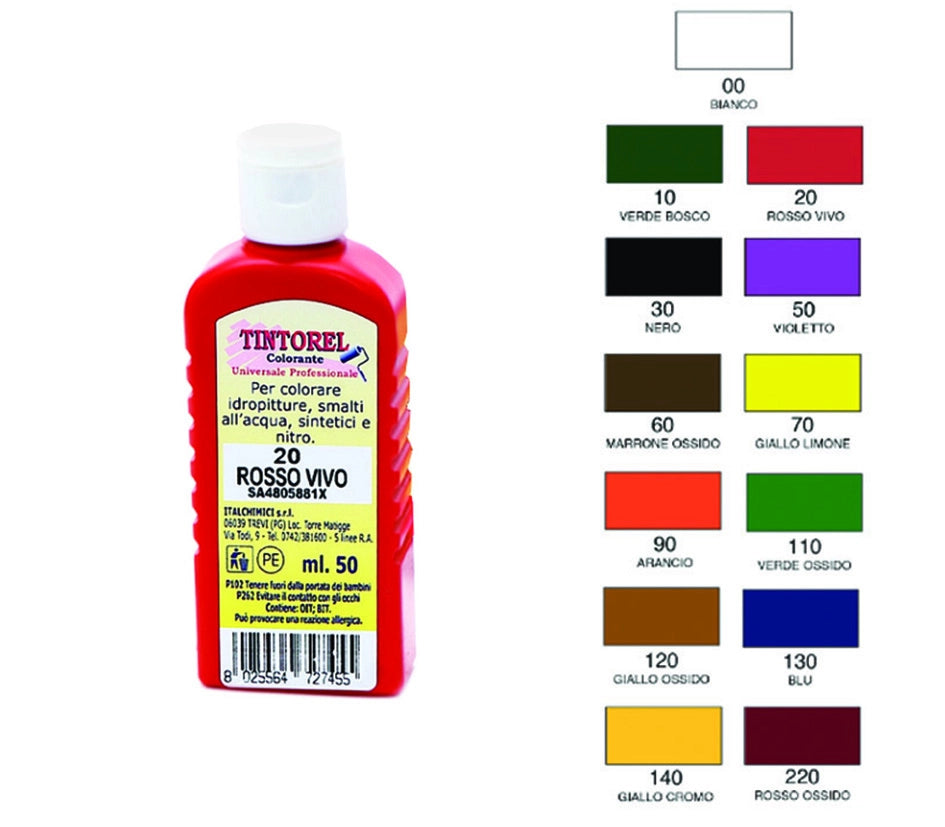 COLORANTE UNIVERSALE CONCENTRATO TINTOREL- N.110 ml.50 verde ossido - 12 pezzi
