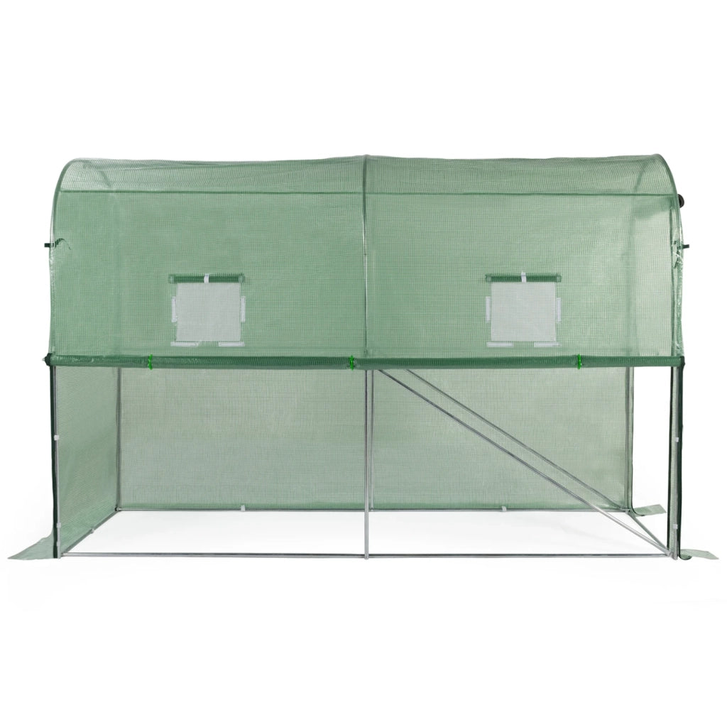 IDMarket - Serra per pomodori verde a cerniera con 2 finestre, zanzariera e porta con zip
