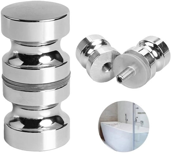 Maniglia di doccia regolabile 30mm - Alluminio - Antiruggine - Regolabile - Installazione facile - Anelli in gomma - Adatto per vetro 4-15mm - Maniglia di doccia