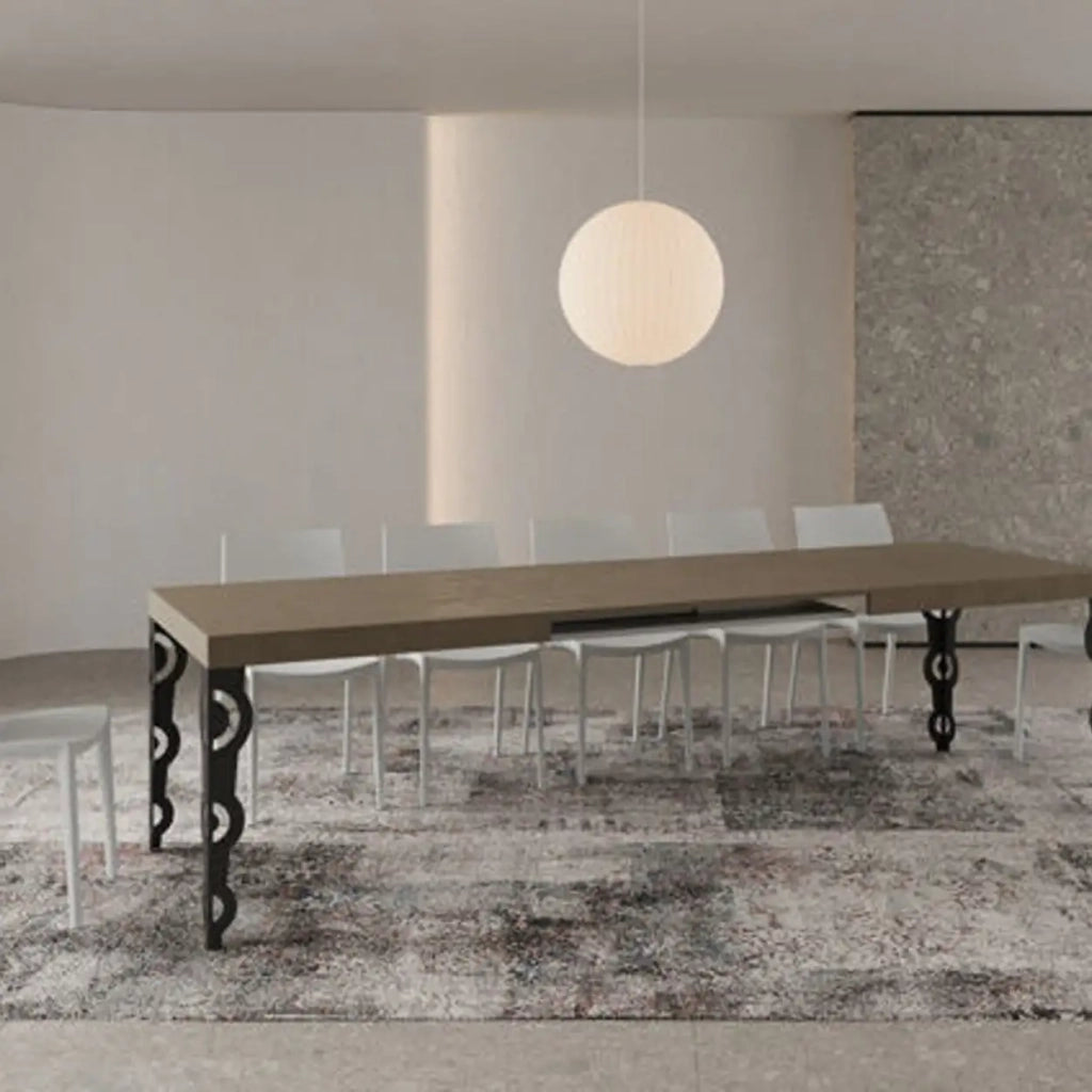 Tavolo allungabile 180/284x90 cm Karamay tortora gambe antracite