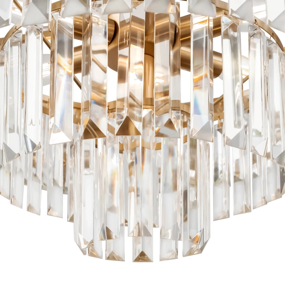 Lampadario Contemporaneo Revero Metallo Ottone 7 Luci Diffusori Vetro