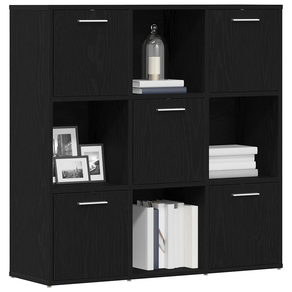 Libreria Rovere Nero 90x28x90 cm in Legno Multistrato 862503