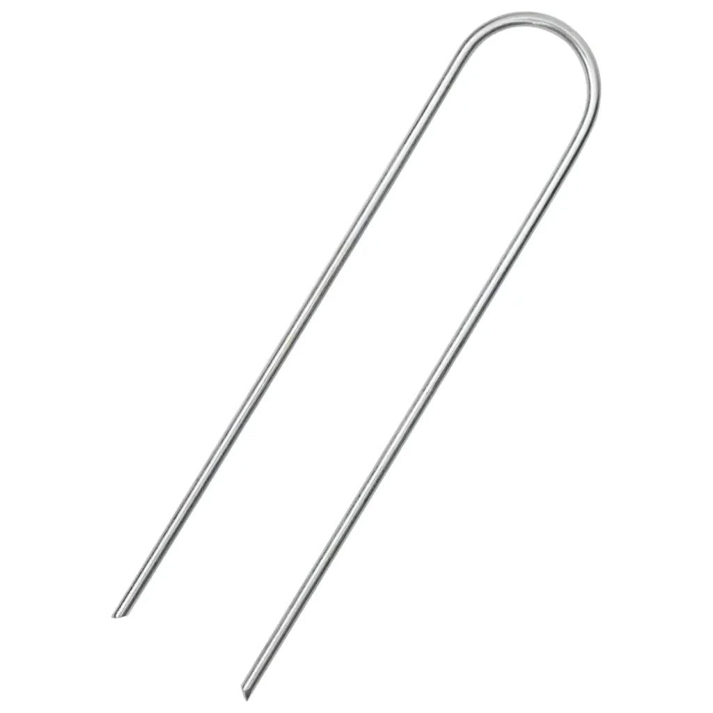 Picchetti da Terra a Forma di U 25 pz 15x3,5 cm Acciaio Zincato CFW1292503