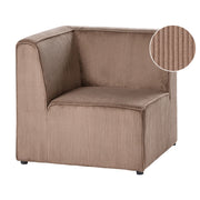 Modulo divano a 1 posto in velluto a coste sabbia beige con sezione angolare stile moderno lato sinistro