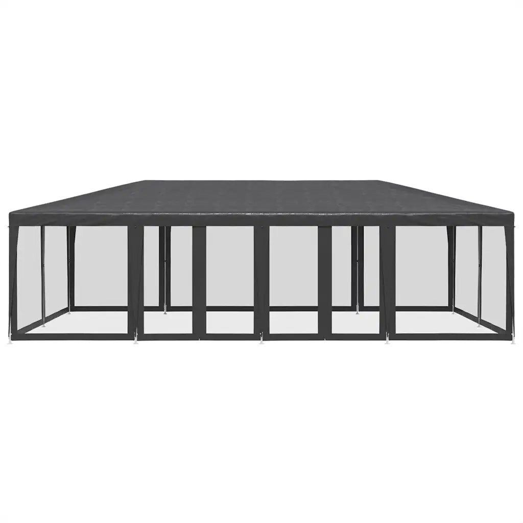 Tenda per Feste con 12 Pareti in Rete Antracite 8x4 m in HDPE