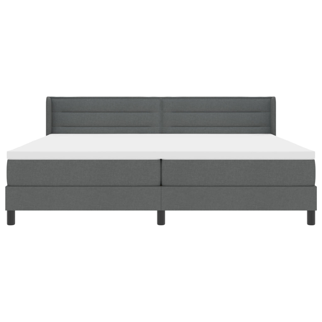 Letto a baldacchino con materasso grigio scuro 200x200 cm tessuto