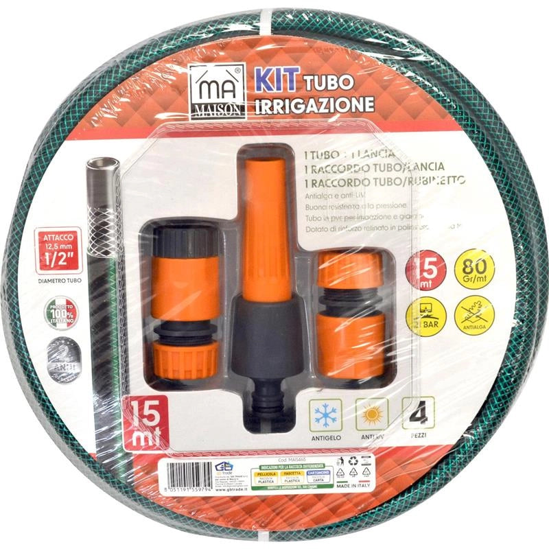 MA MAISON KIT TUBO IRRIGAZIONE PVC CON ATTACCO 1/2" DA 15 MT