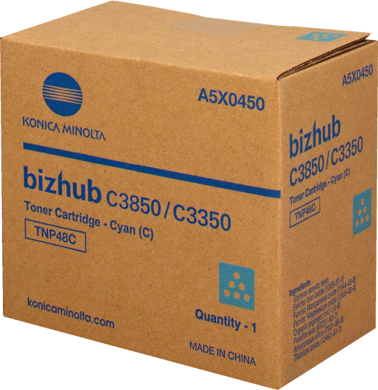 ORIGINAL Konica Minolta toner ciano A5X0450 TNP48C ~10000 Seiten