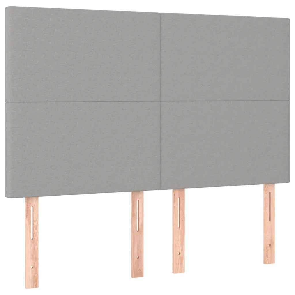 Giroletto con Testiera Grigio Chiaro 140x200 cm in Tessuto cod mxl 60223