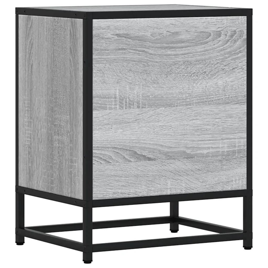 Set di 2 Comodini | Armadio da Notte | Mobiletto da notte Grigio Sonoma 40x31x50cm Legno Multistrato Metallo
