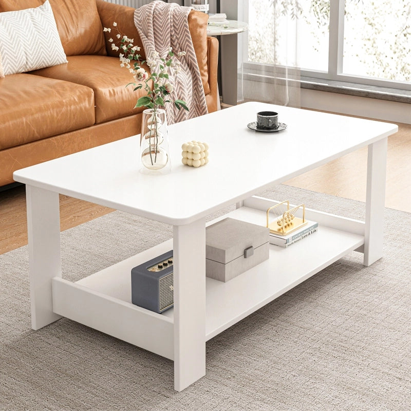 Panca tavolino bianco moderno con ripiano salotto loft grande 100 cm
