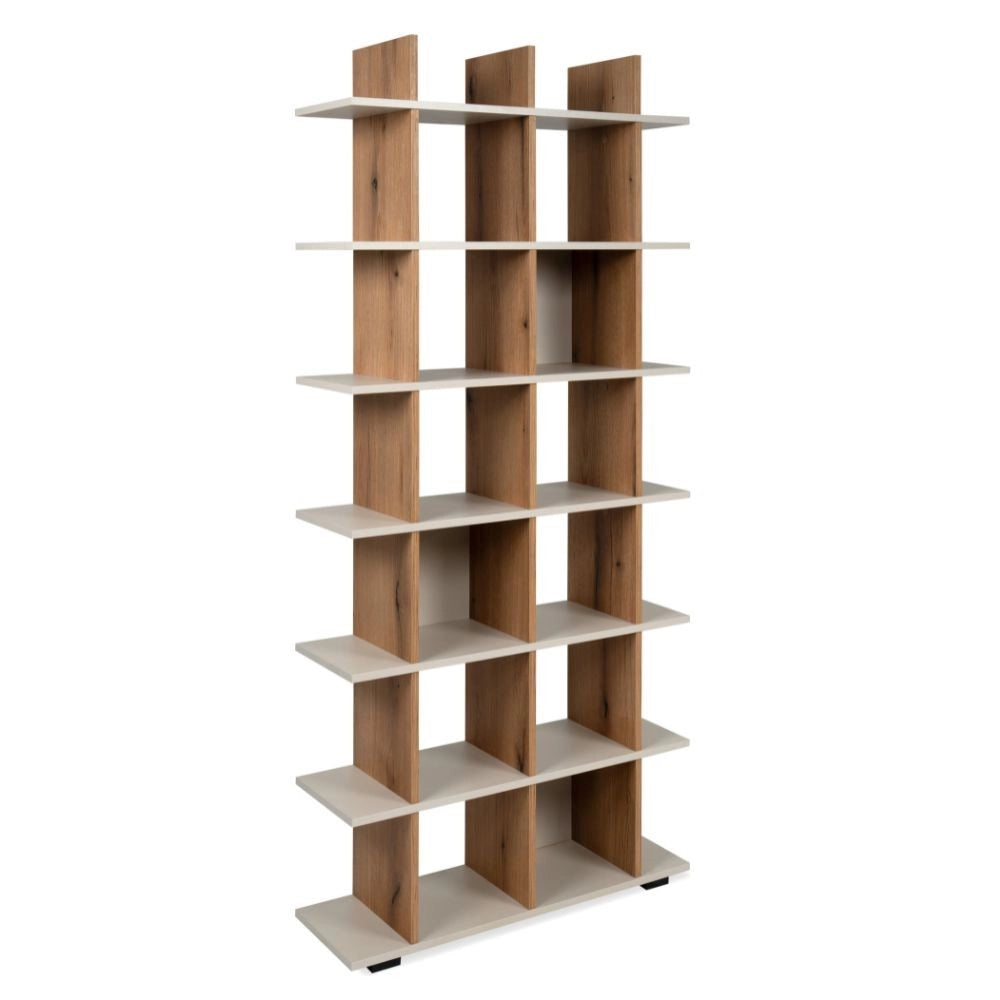 Libreria a Giorno Navas20A 12 Vani Colore Artisan Oak e Cashmere