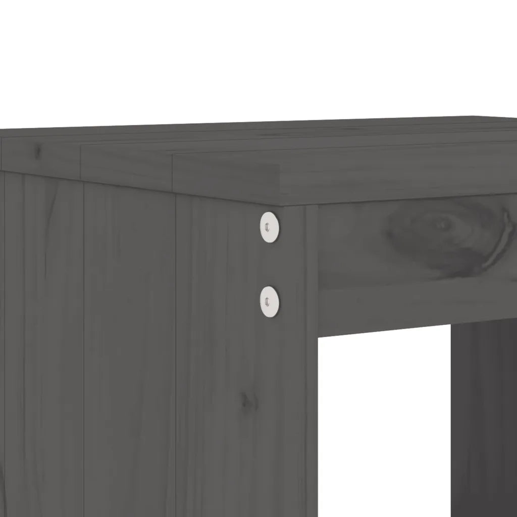 Set Bar da Giardino 3 pz | Set Salotto da Giardino Grigio in Legno Massello di Pino