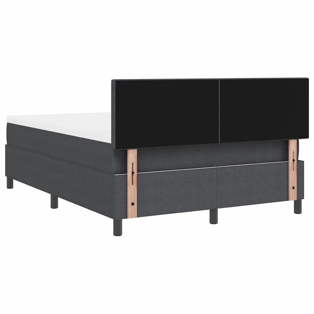 Letto a molle con testiera Grigio Scuro e Bianco 140 x 200 cm 3337516