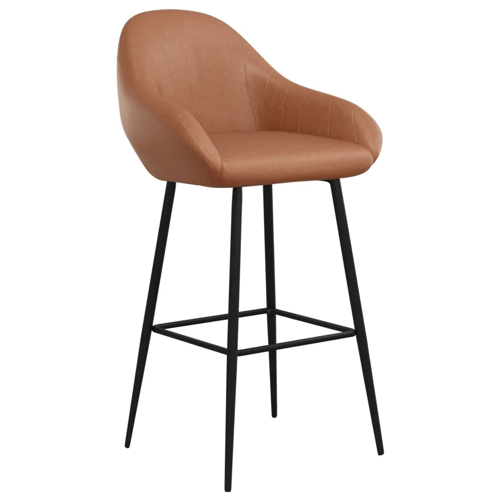 Sgabelli da Bar 2 pz Marrone Chiaro in Similpelle 338701