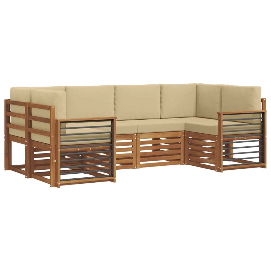 Set divano sezionale 6 pcs Naturale Legno di Acacia Massello 3375383