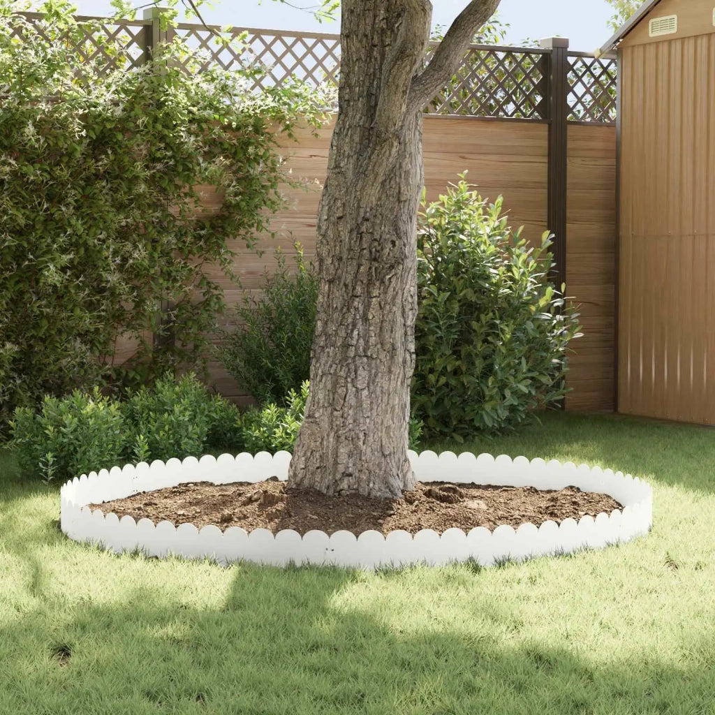 Bordura per Prato 30 pcs 103 x 20 cm Acciaio Bianco 8008677
