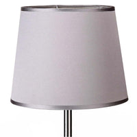 Lampada da Tavolo Design Classico Lume Silver per Comodino Paralume in Tessuto