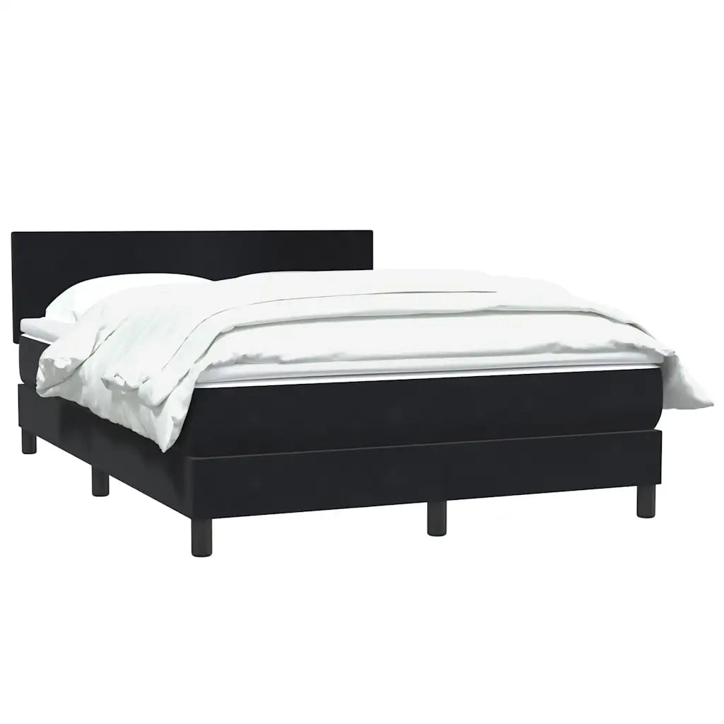 vidaXL Giroletto a Molle con Materasso Nero 160x210 cm in Velluto