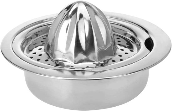 Citruspresse con supporto - Diametro: 16 x 75 cm, Contenuto: 350 ml, Acciaio inossidabile, Argento