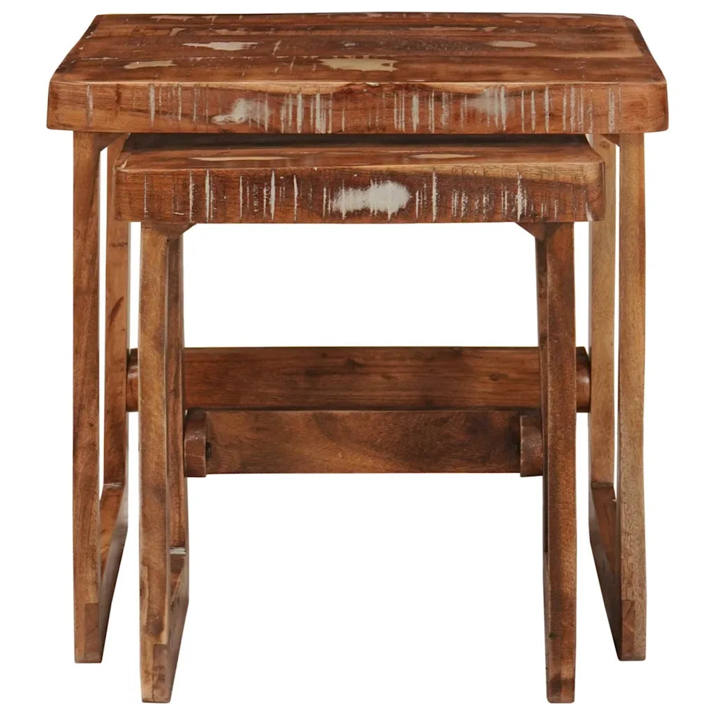 vidaXL Tavoli da Fine Multicolore legno massello di riciclo