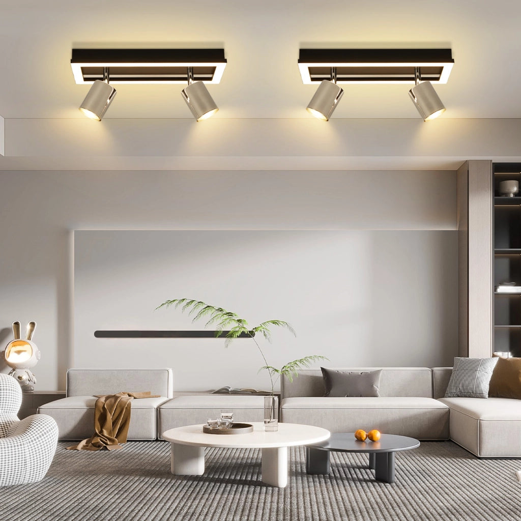 ZMH Faretto da soffitto LED 2 luci GU10 orientabili 12W