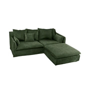 Divano ad angolo KALIA – Verde scuro – 4 posti – Angolo reversibile – in velluto – contemporaneo