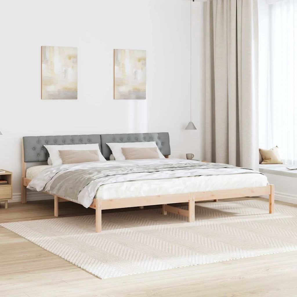 Struttura del Letto Marrone e grigio chiaro 200 x 200 cm 3394338