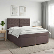 Letto box spring con materasso Marrone Scuro 140 x 200 cm 3453910