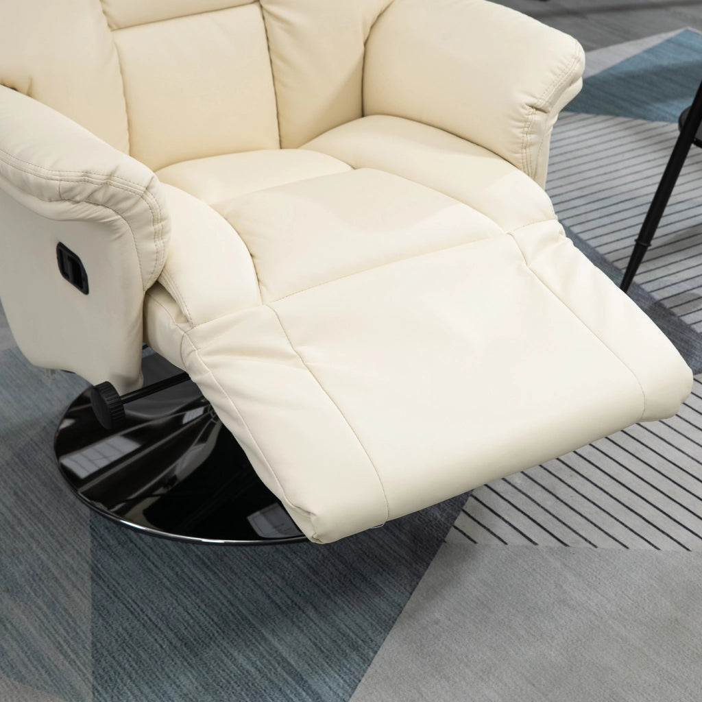 Poltrona relax reclinabile in similpelle ¨C Zephmum ¨C 78x80x109 cm, crema
