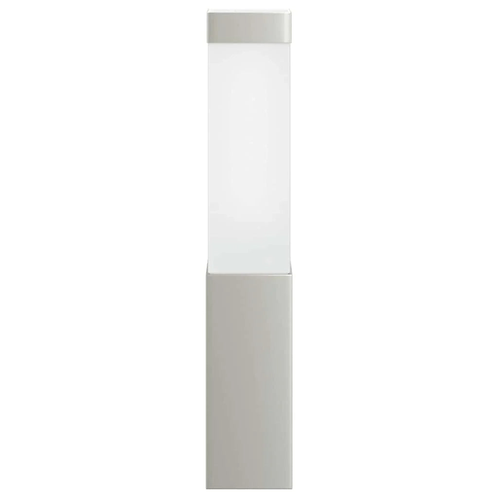 Applique da esterno moderna rettangolare 10,5 x 6 x 33 cm con diffusore integrato in acciaio inox argento 02_0056507