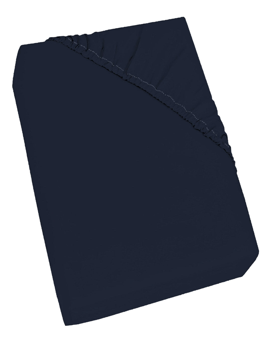 Lenzuolo Sotto Singolo con Angoli ed Elastico Tinta Unita Blu Scuro