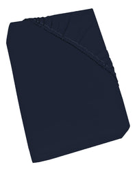 Lenzuolo Sotto Singolo con Angoli ed Elastico Tinta Unita Blu Scuro