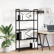 Libreria-Scaffale per Libri-Mobile di Stoccaggio Rovere Nero 80 x 30 x 155 cm Legno multistrato