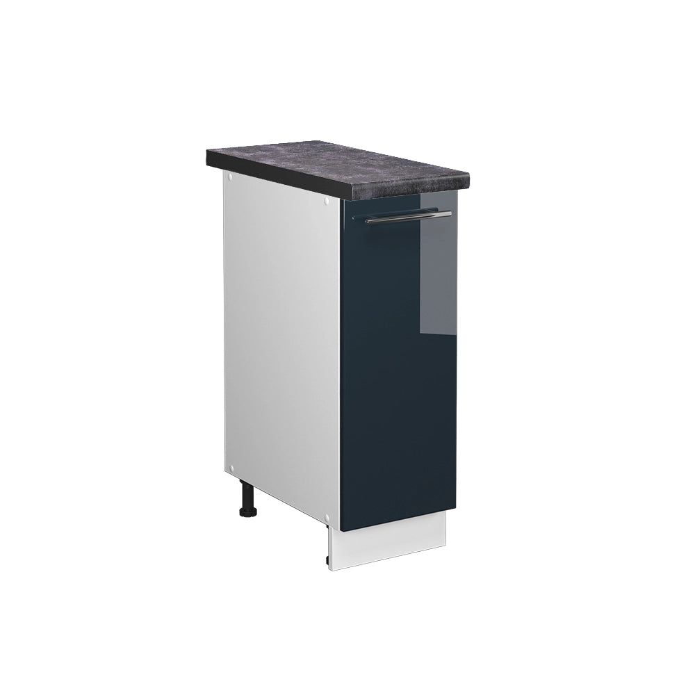Armadio cucina dispensa alto Fame-Line Blu scuro lucido/Bianco 30 cm, PL Antracite Vicco