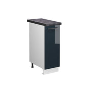 Armadio cucina dispensa alto Fame-Line Blu scuro lucido/Bianco 30 cm, PL Antracite Vicco