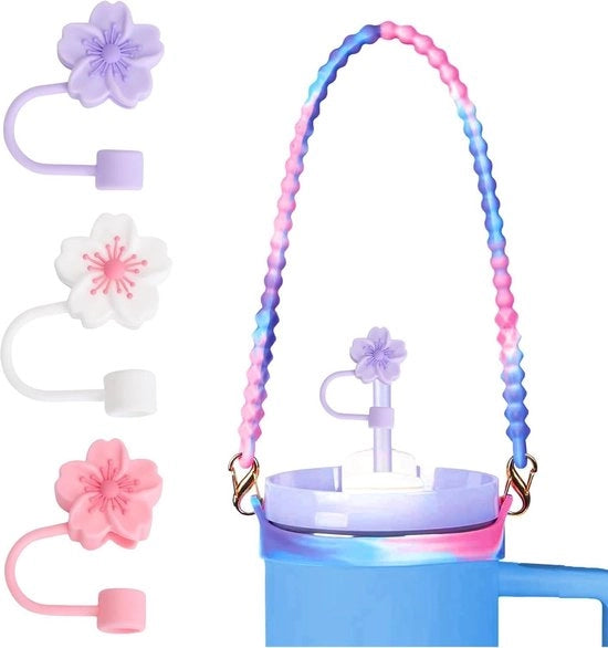 Greppa per bottiglia d'acqua con cavo per bottiglia d'acqua Onde di silicio 8-40 once - Accessori per Stanley Cup.