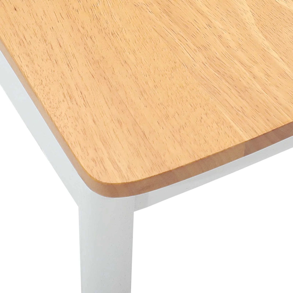 Sedia da pranzo 2 pcs Bianco e Naturale Legno di gomma solido 42020416